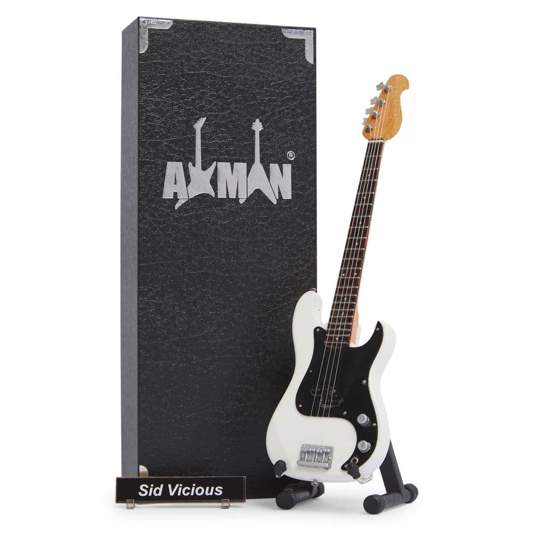 Sid Vicious (S Pistols) – Réplique de guitare miniature – Cadeaux de musique – Ornement fait à la main - Les Beatles, Paul McCartney, John Lennon, RIngo Starr, George Harrison Sid Vicious (S Pistols) - Réplique de guitare miniature - Cadeaux de musique - Ornement fait à la main