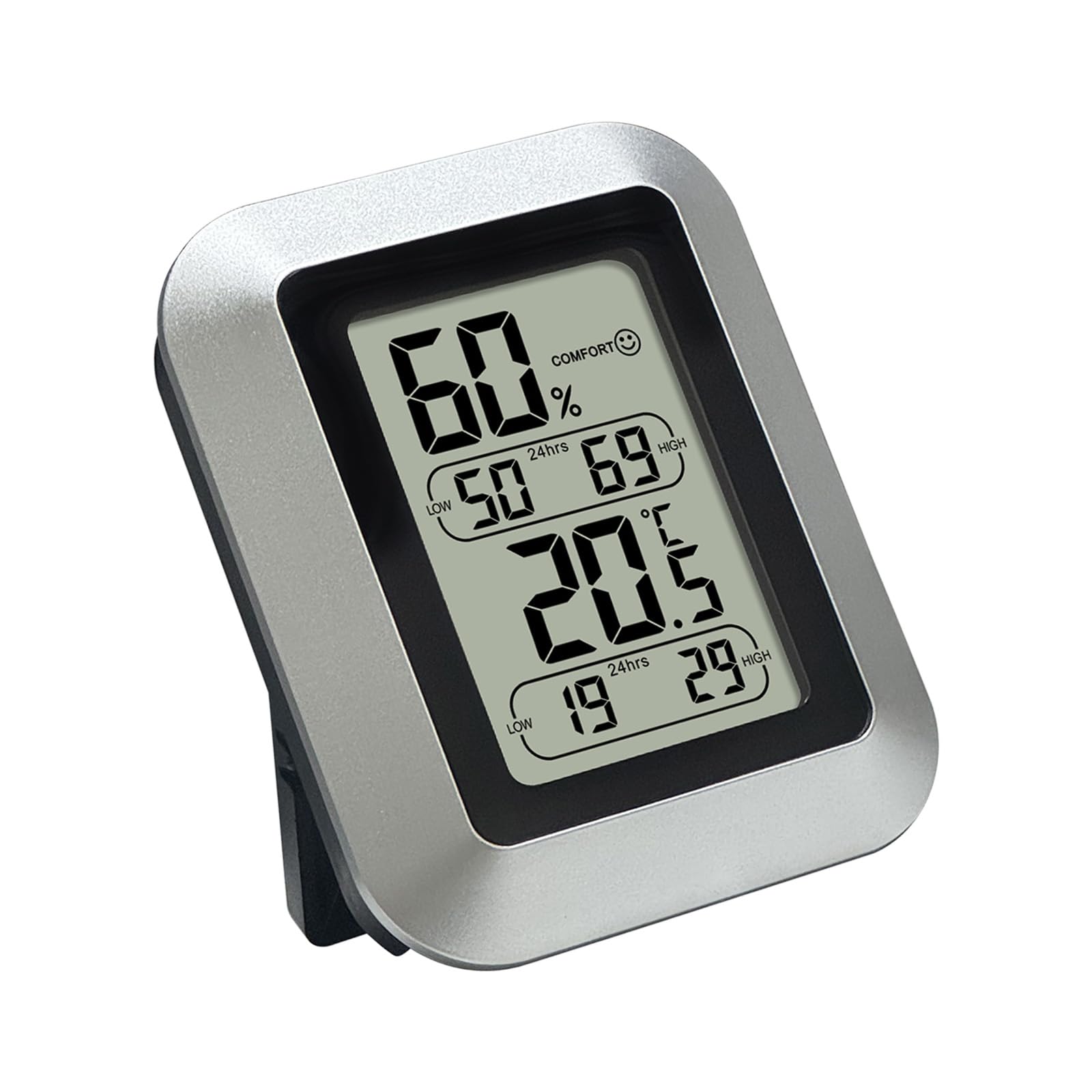 Mekalero Silver Easy Operations Hygrometer Thermometers Digital Readout High Precisions For Various Indoor Applications Thermometers Hygrometer