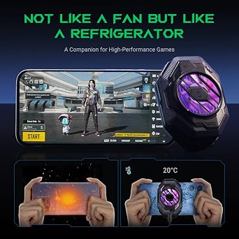 Phone Cooler Black Shark Phone Cooling Fan 20W Cooling Power Mobile Phone Radiator Cell Phone Cooler with Vertical Air Vents APP Temperature Control RGB Light NTC Protection (3Pro)