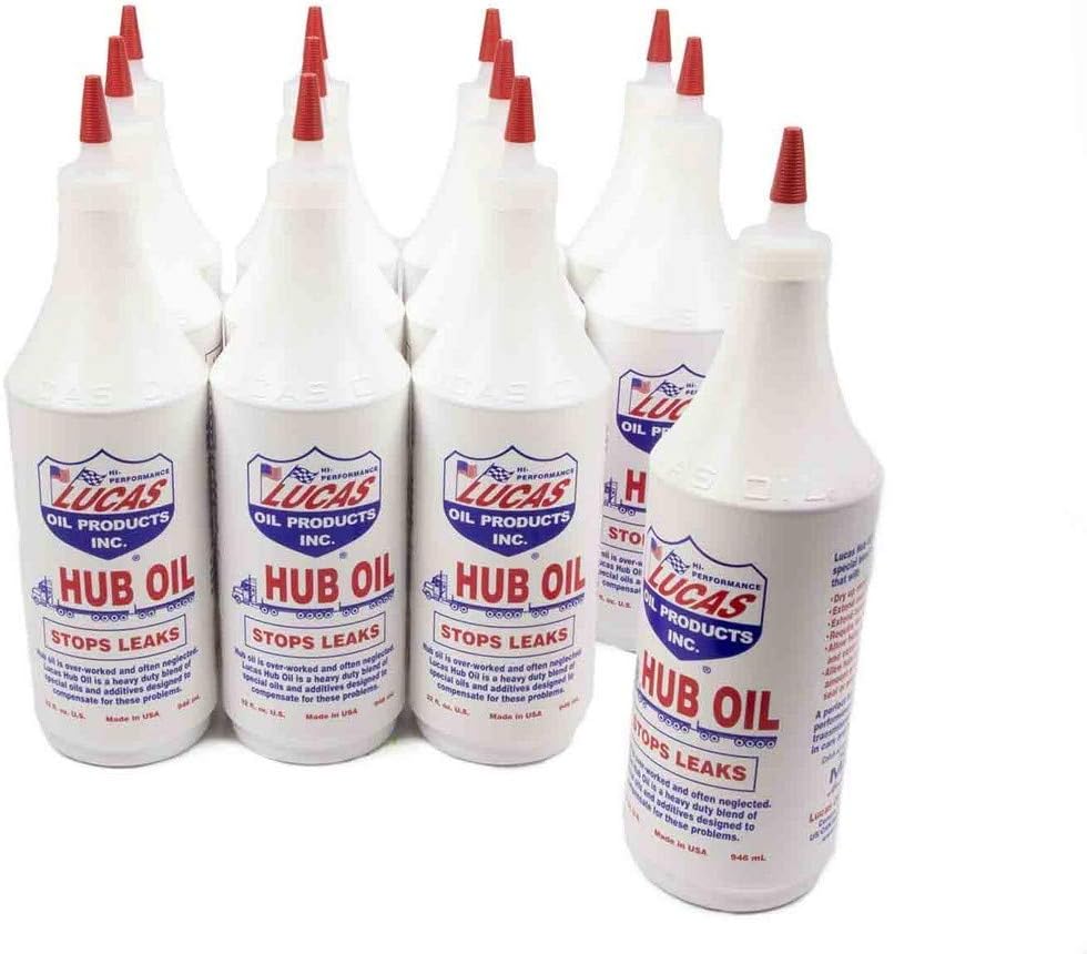 Lucas Oil Gear Oil, Hub Oil, 250W, Conventional, Steering Axles/Trailer Hubs, 1 qt Bottle, Set of 12