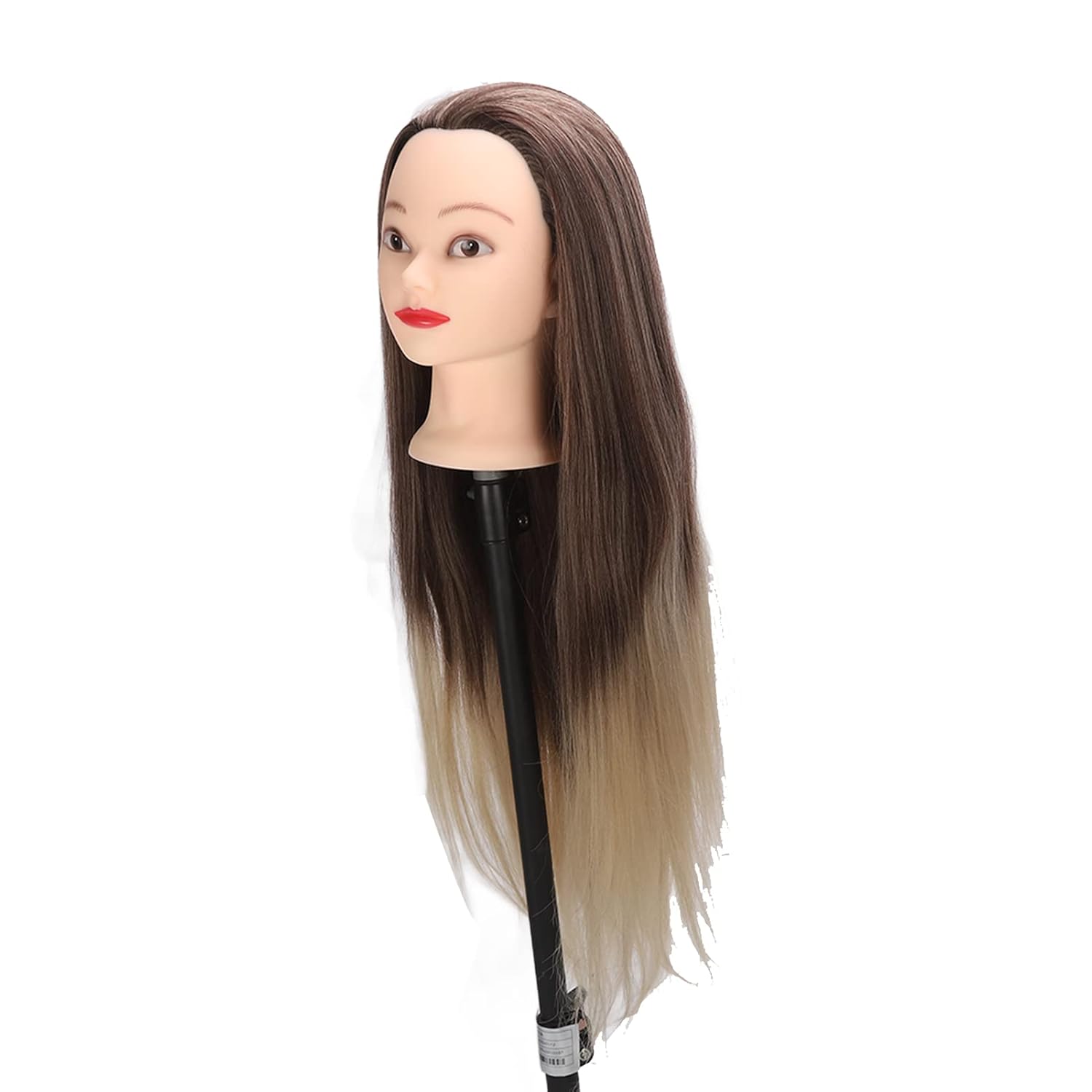 Long Soft Hair Training Head, Mannequin Head for Hairdressing Practice, High Temperature Fiber Hair with Life Like Scalp, for Ironing Braiding Styling and Wig Display