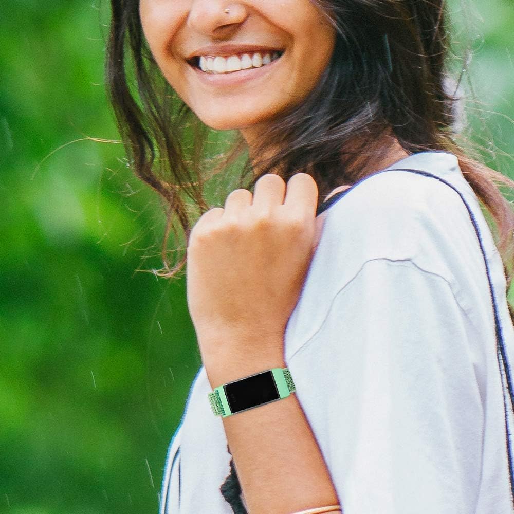 YOUKEX Nylon Watch Band Compatible with Fitbit Charge 3 Band/Fitbit Charge 4 Bands/SE HR Band, Soft Breathable Replacement Wristband Sport Strap with Band for Women Men : Electronics