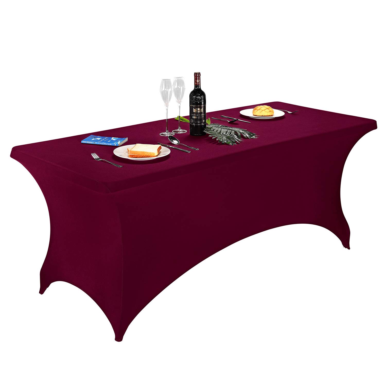 LZY Spandex Fitted Stretch Table Cover for 6 ft or 4ft or 8ft Folding Table, Rectangular Cocktail Tablecloth, Perfect for Party or Banquet — image 1
