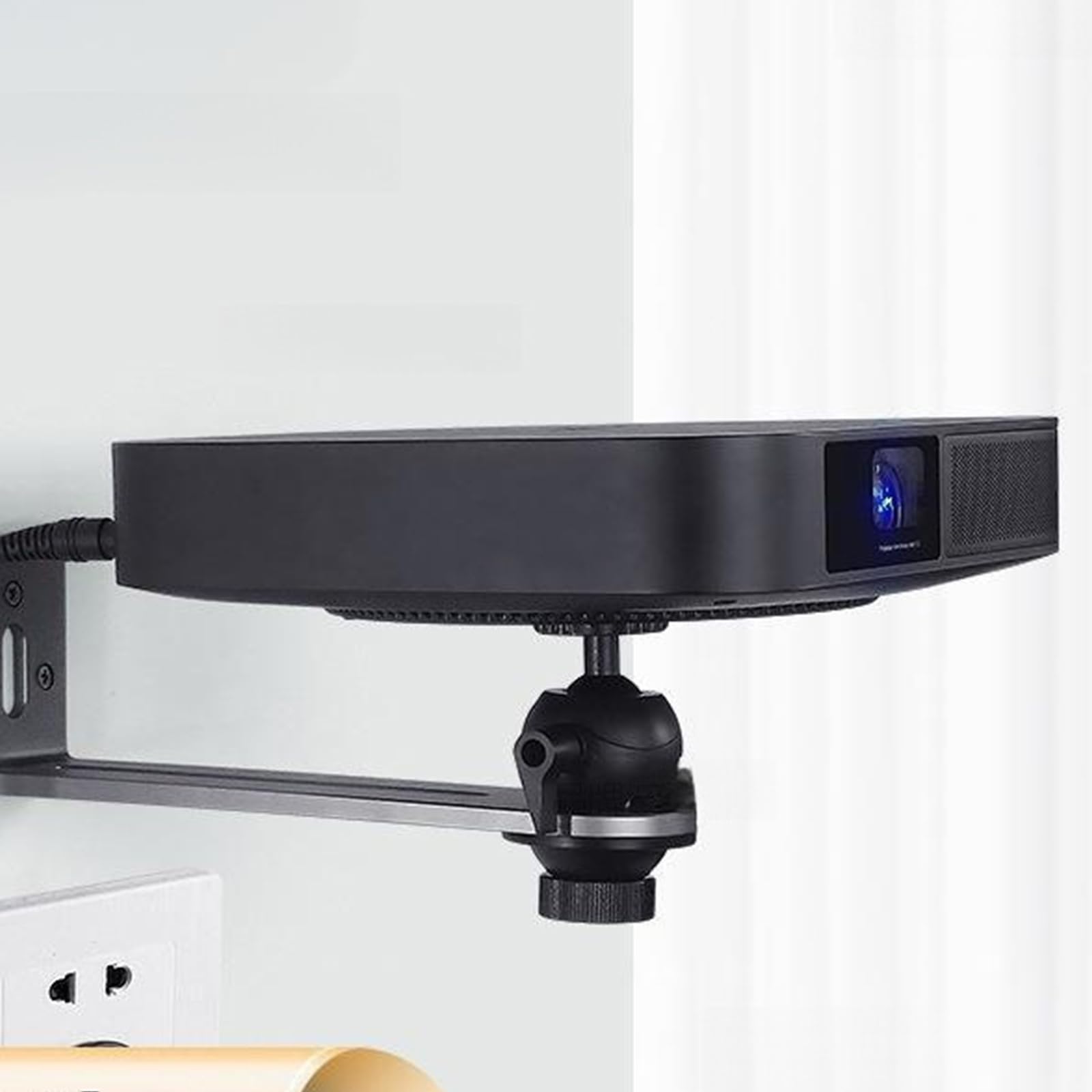 ordinarYone Soporte de pared ajustable para proyector de techo y escritorio con rotación de 360 grados, soporte de almacenamiento de 5 a 15 kg