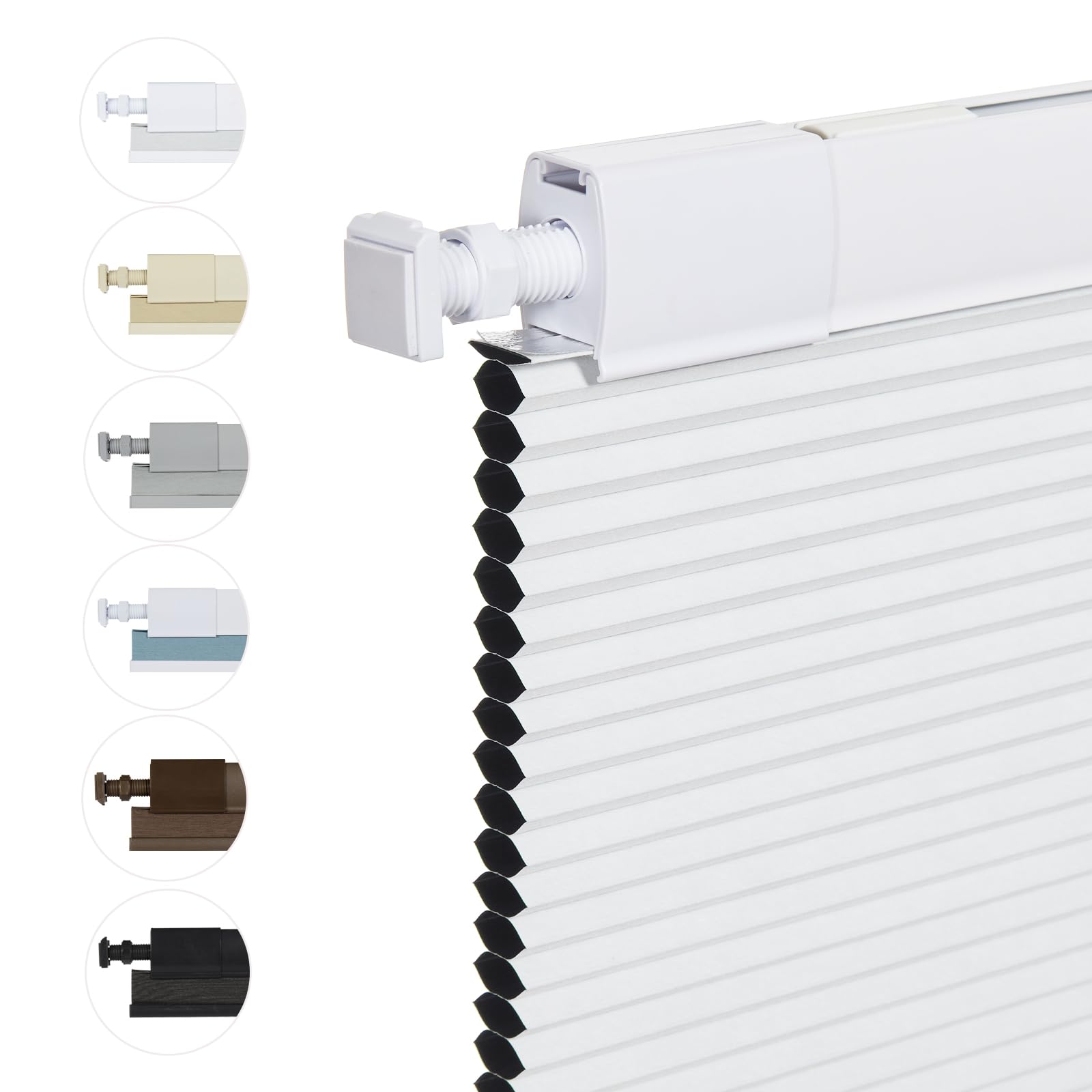 Persilux Custom Size No Drill No Tools 100% Blackout Cellular Shades Cordless Window Shades for Home Privacy UV Protection 1