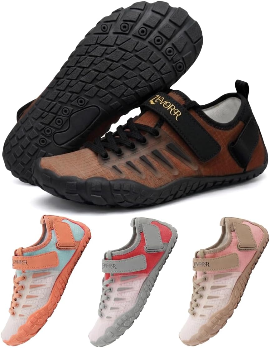 Versatile Stylish Water Shoes for Women - Lightweight Mesh, Hook & Loop Strap, Round Toe Barefoot Shoes for Women - Hike Footwear Barefoot Womens Shoe for Travel & Everyday Life Use