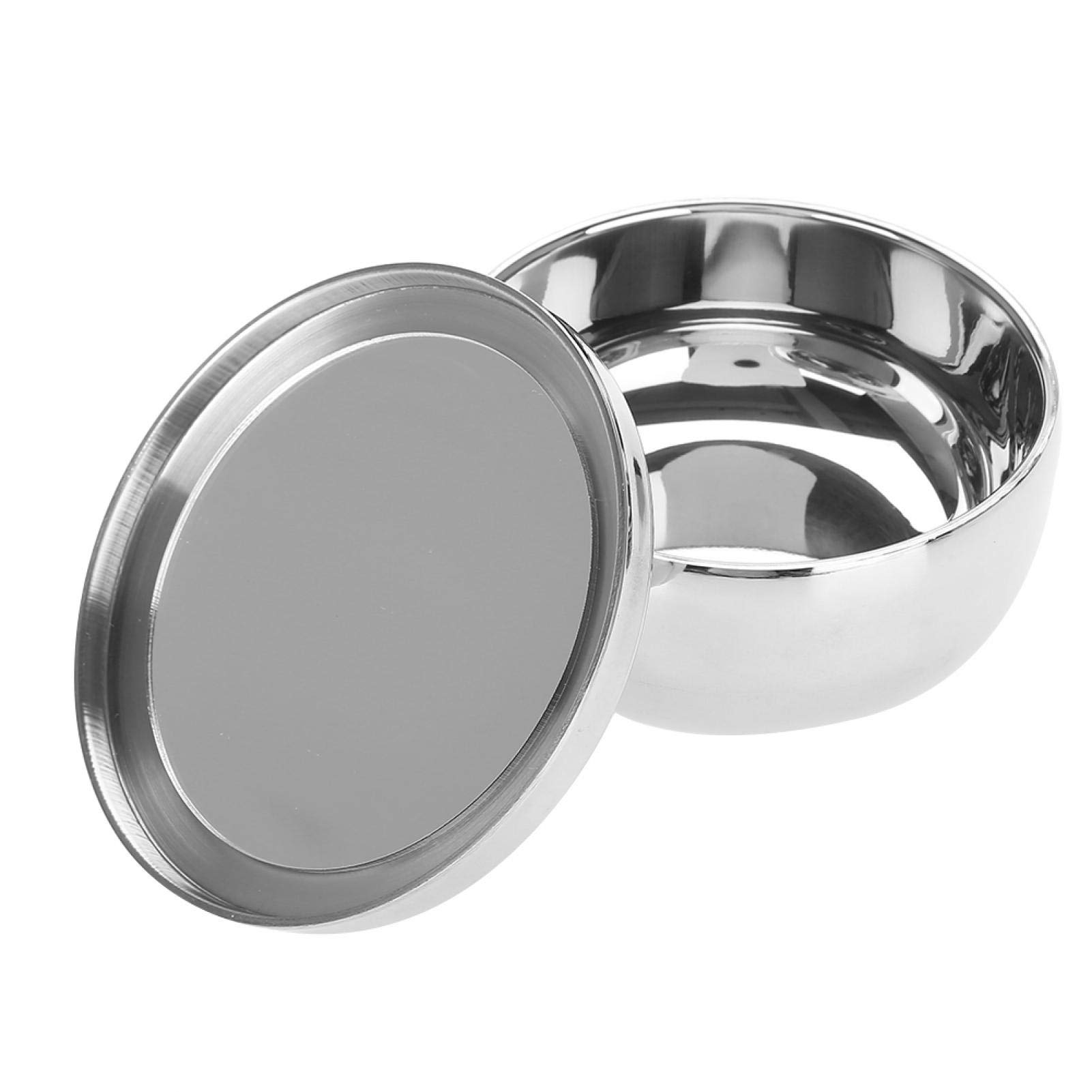 Tazza da barba in acciaio inossidabile, 300 ml, Argento, Piccola, Adatta per il sapone da barba