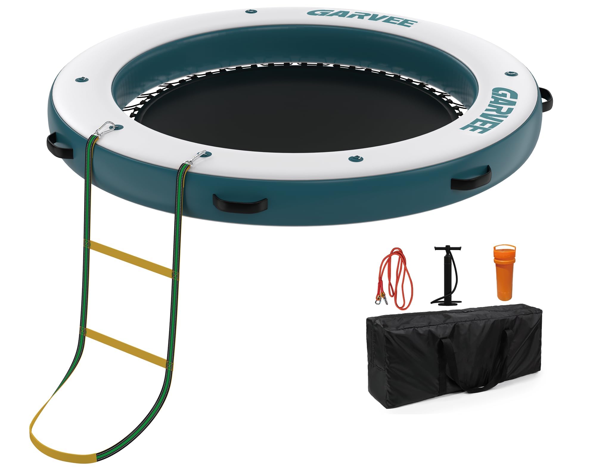 Inflatable Floating Dock for Swimming Pool Water Platform Multi-Person Swimming Float Mat Heavy Duty PVC Paddle Board and Kayak Launch Raft with Pump Ladder Anchor Kit Non-Slip Durable for Adults Fami