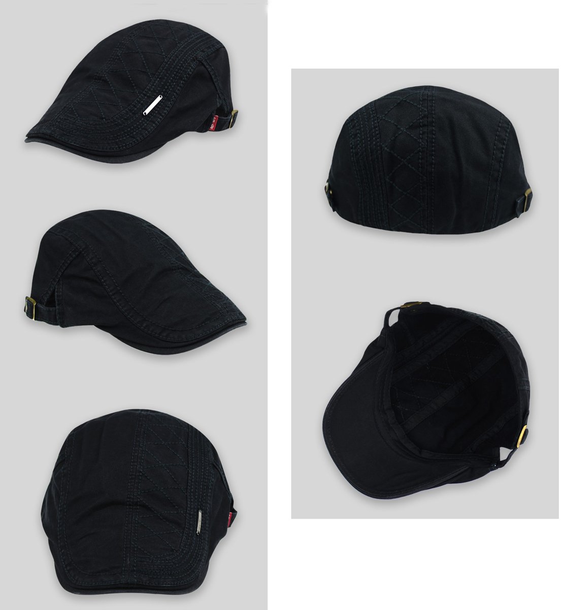 Thenice Men's Newsboy, Black, osz