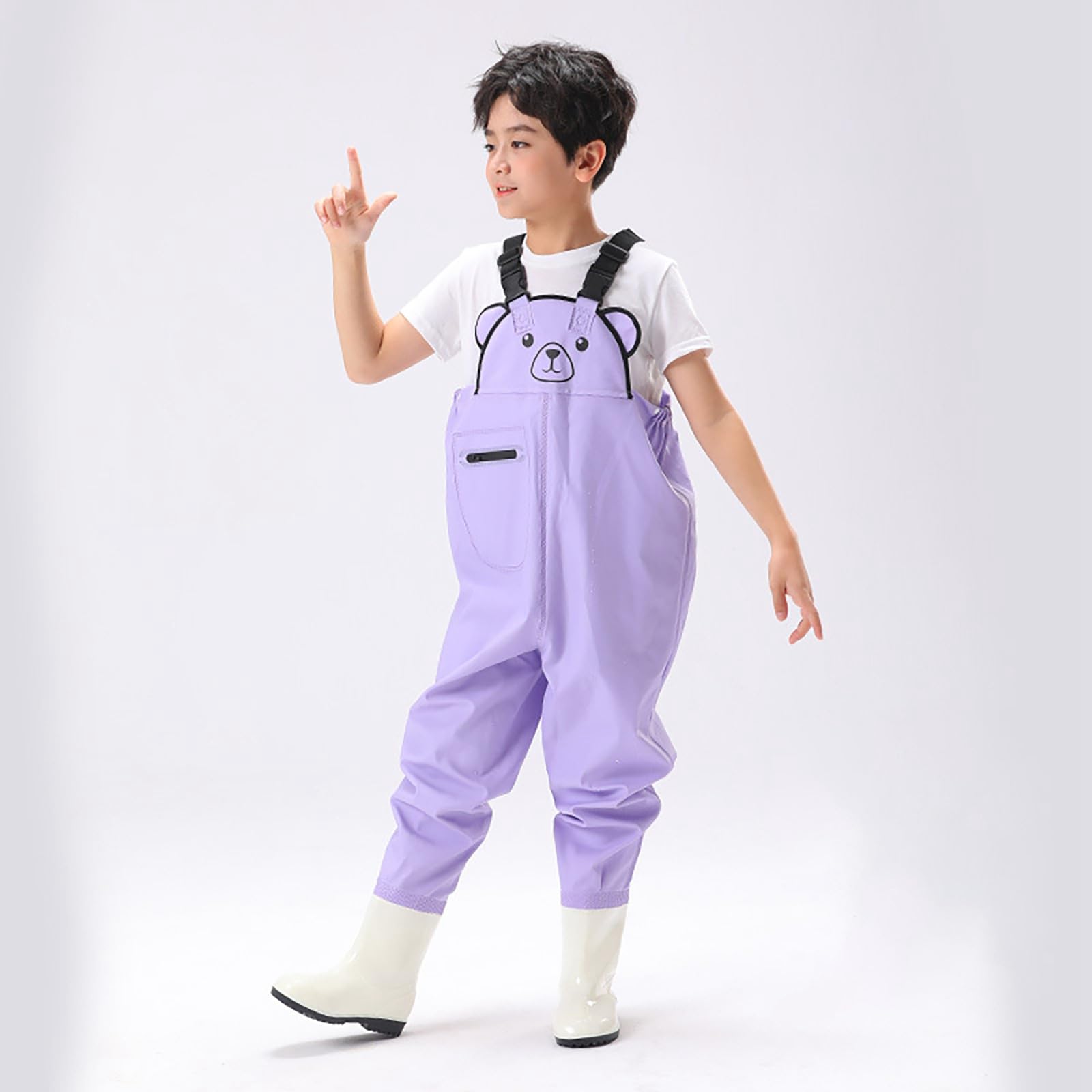 Pantalones de agua para niños, de una pieza, impermeables, para pesca, playa, juego de agua, O Púrpura, 29