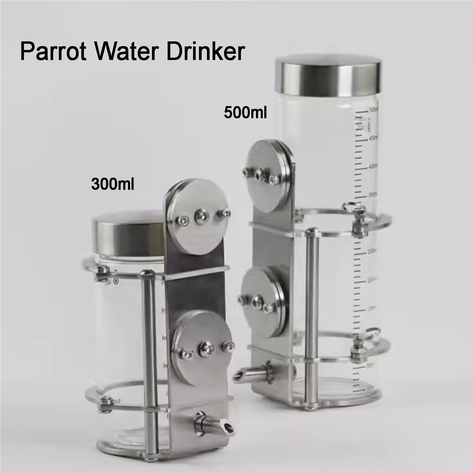 Bottiglia d'acqua in vetro per piccoli animali, capacità 500 ml, supporto universale per gabbie per conigli, pappagalli e roditori