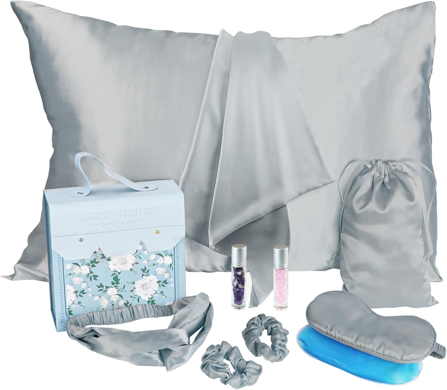 Gifts for Teen Girls, Mothers Day Teen Girl Gift for 10 11 12 13 14 15 16 18 Year Old, Tween Girl Gifts Ideas, Daughter, Sister Birthday Gifts, Satin Pillowcase, Satin Eye Mask and Hair Accessories