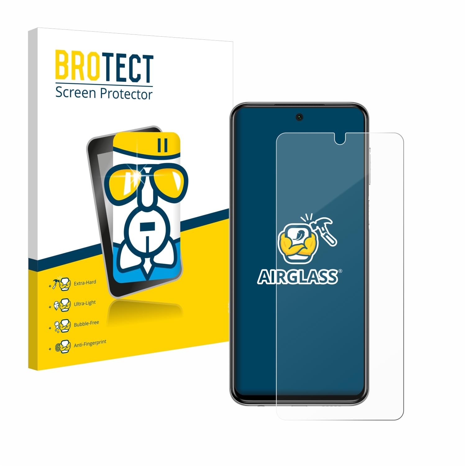 BROTECT Schutzglas für Xiaomi Redmi Note 9 Pro Schutzfolie Made in Germany Panzer Folie Glas Displayschutz [Kratzfest 9H, Anti-Fingerprint]
