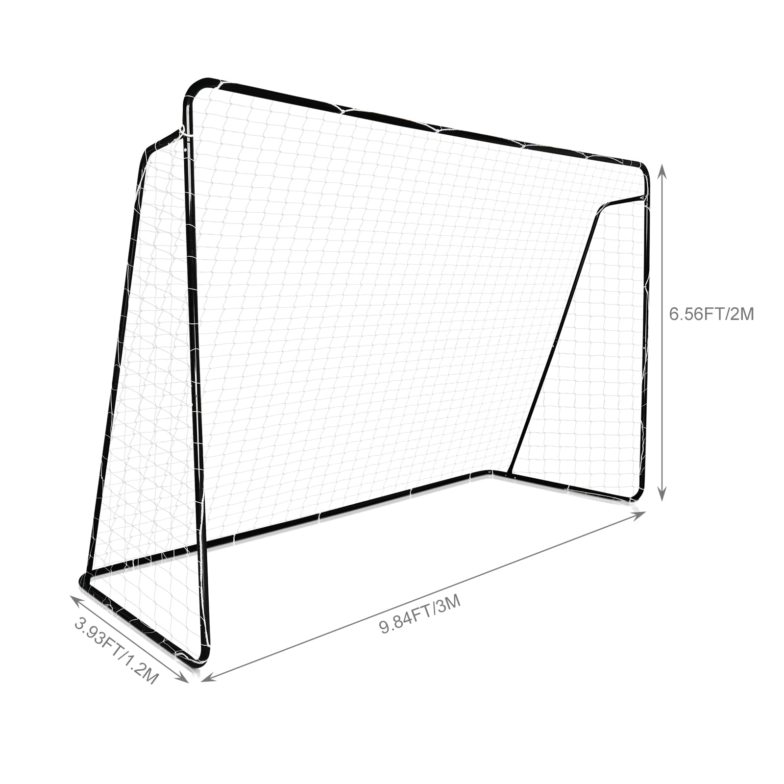 But de Football Extérieur, 300 x 200 x 120 cm, Cage de Foot pour Enfants avec Filet de Football en PE Résistant À La Corrosion, pour Jardins, Parcs, Plages
