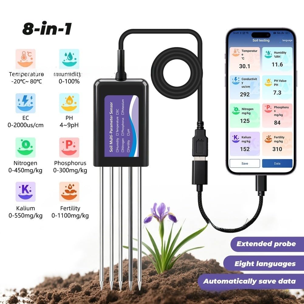 Tester multifunzionale del suolo NPK pH Temperatura Umidità Multifunzionale
