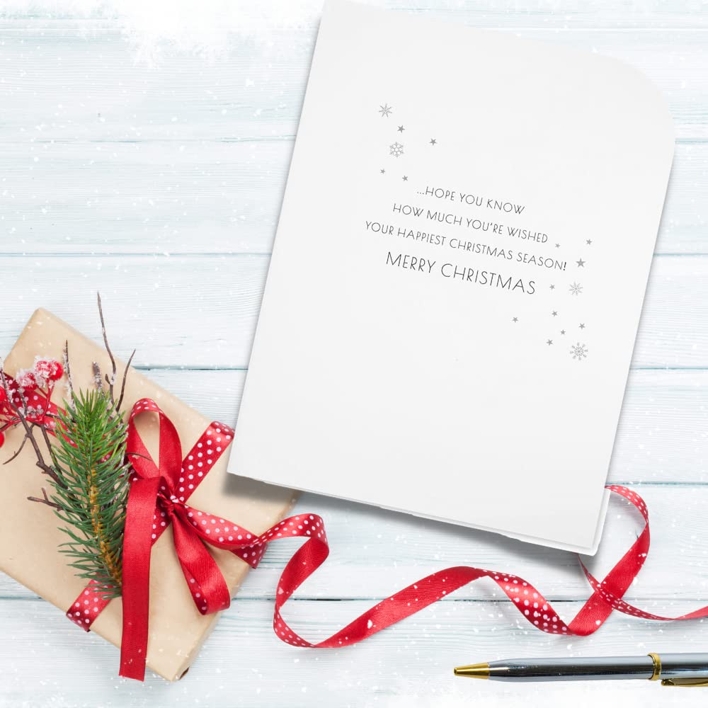 Clintons: Modern Lettering & Snowflakes Stepdad Christmas Card, Multi-Colour, 155 x 201, 1170746 - Image 3