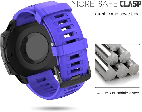 Miniatura 63 de NotoCity Instinct Band, Soft Silicone Replacement Watch Strap for Garmin Instinct 2/Solar Sports GPS Smartwatch With Adapter Tools Verde