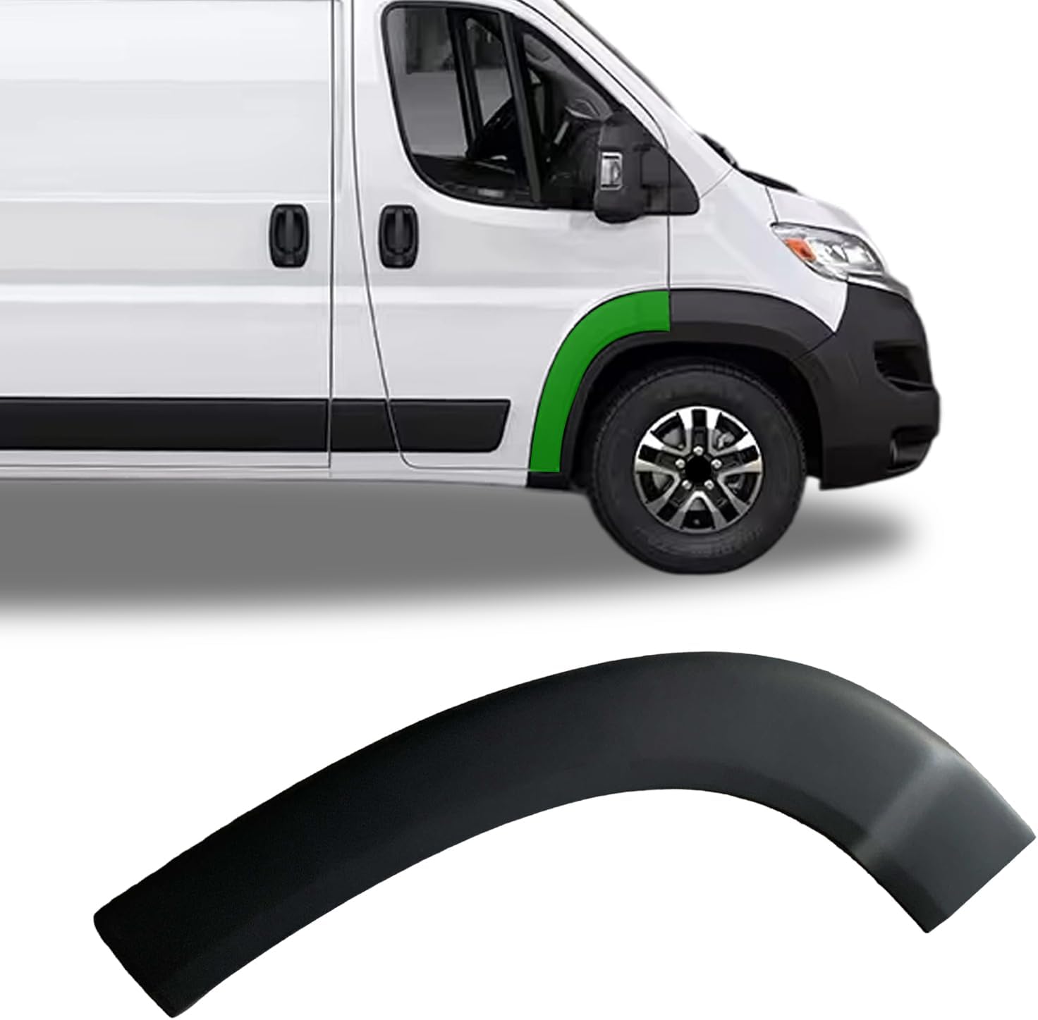 Front Door Fender Flare Molding Trim Upper Front Wheel Arch Molding Panel Compatible with Ram Promaster 1500 2500 3500 Cargo Van 4 Door 2019 2020 2021 2022 2023 2024 (Front Right)