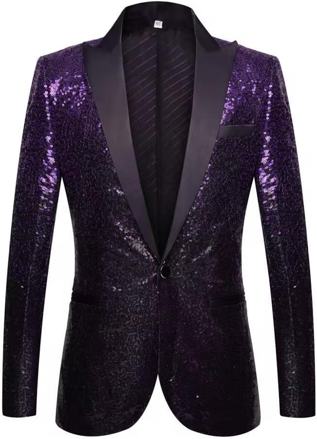 Men's Gradual Sequin Suit Jacket Annual Show Singer Stage Top Match Costume