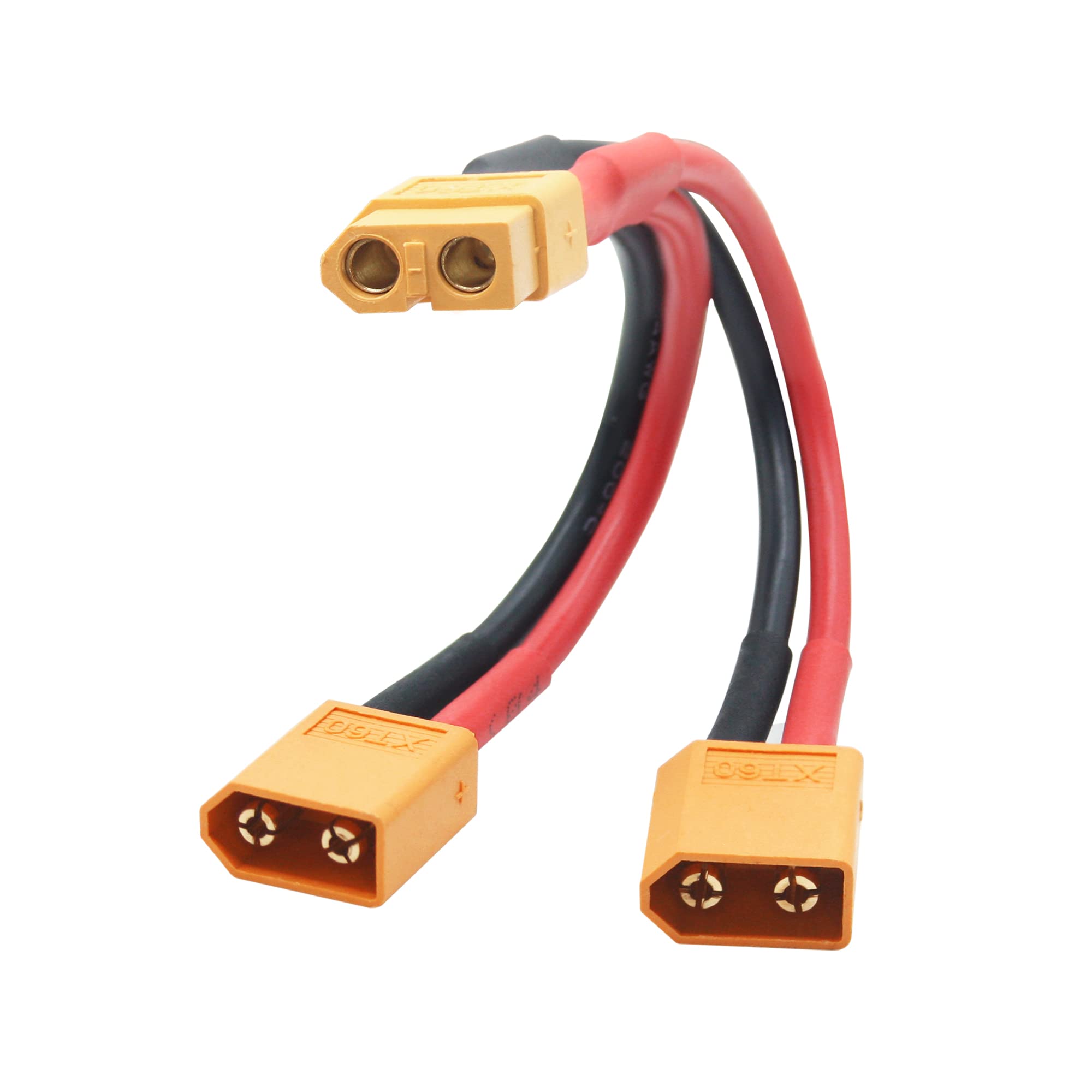 Cable Paralelo XT60 1 Hembra A 2 Machos – Cable Divisor Y Para Baterías De Drones RC, 14 AWG, Pack De 2 Unidades