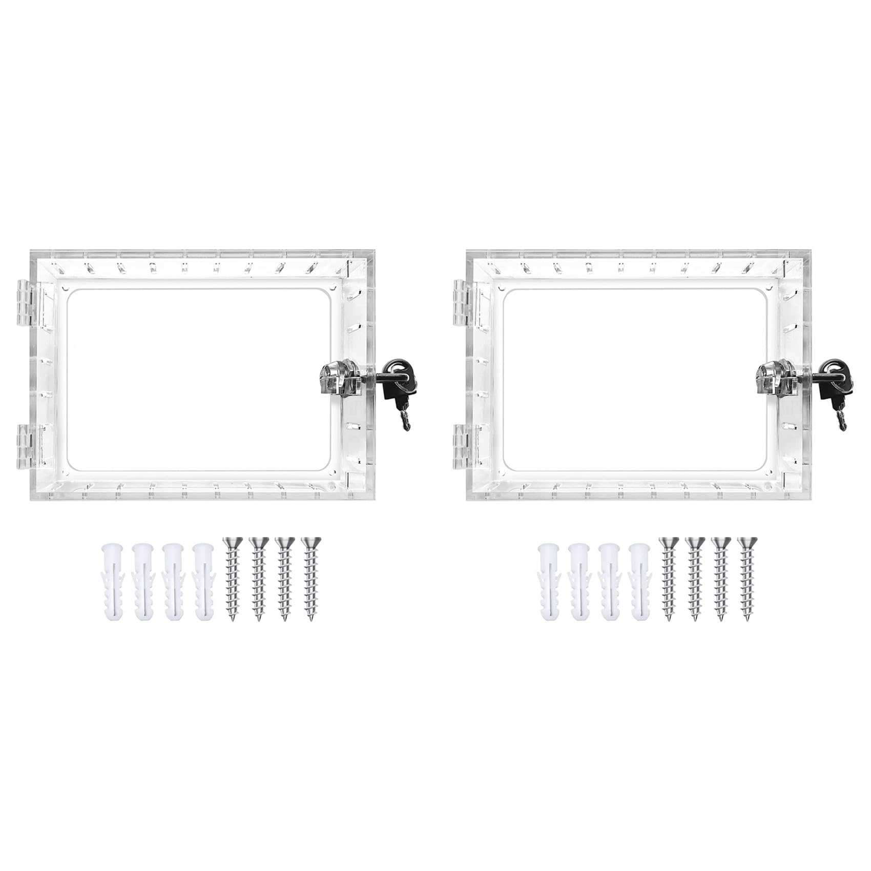 Jnchdghwa 2X Universal Thermostat Lock Box with Key,Clear Thermostat Guard for Thermostat on Wall.5 Inch Hx4.72 Inch Wx1.65 Inch D
