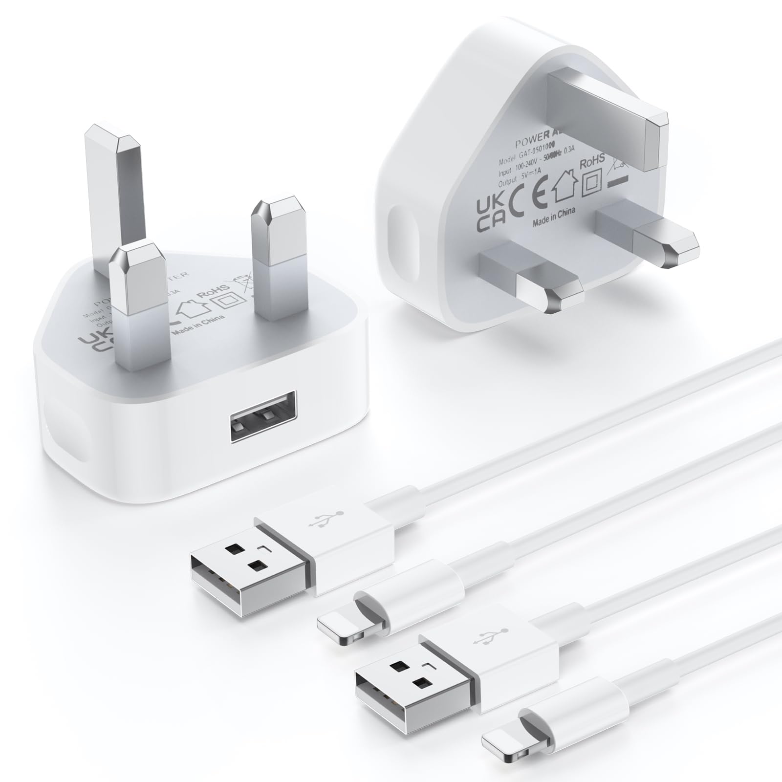 MAXZIQF 2 Pack iPhone Charger Plug and Cable,[MFI Certified]2M USB Fast Charging Cable and USB Wall Charger Adapter Compatible with iPhone 14/14 Pro/14 Pro Max/12/13/SE/11//XS Max/XR/X/iPad