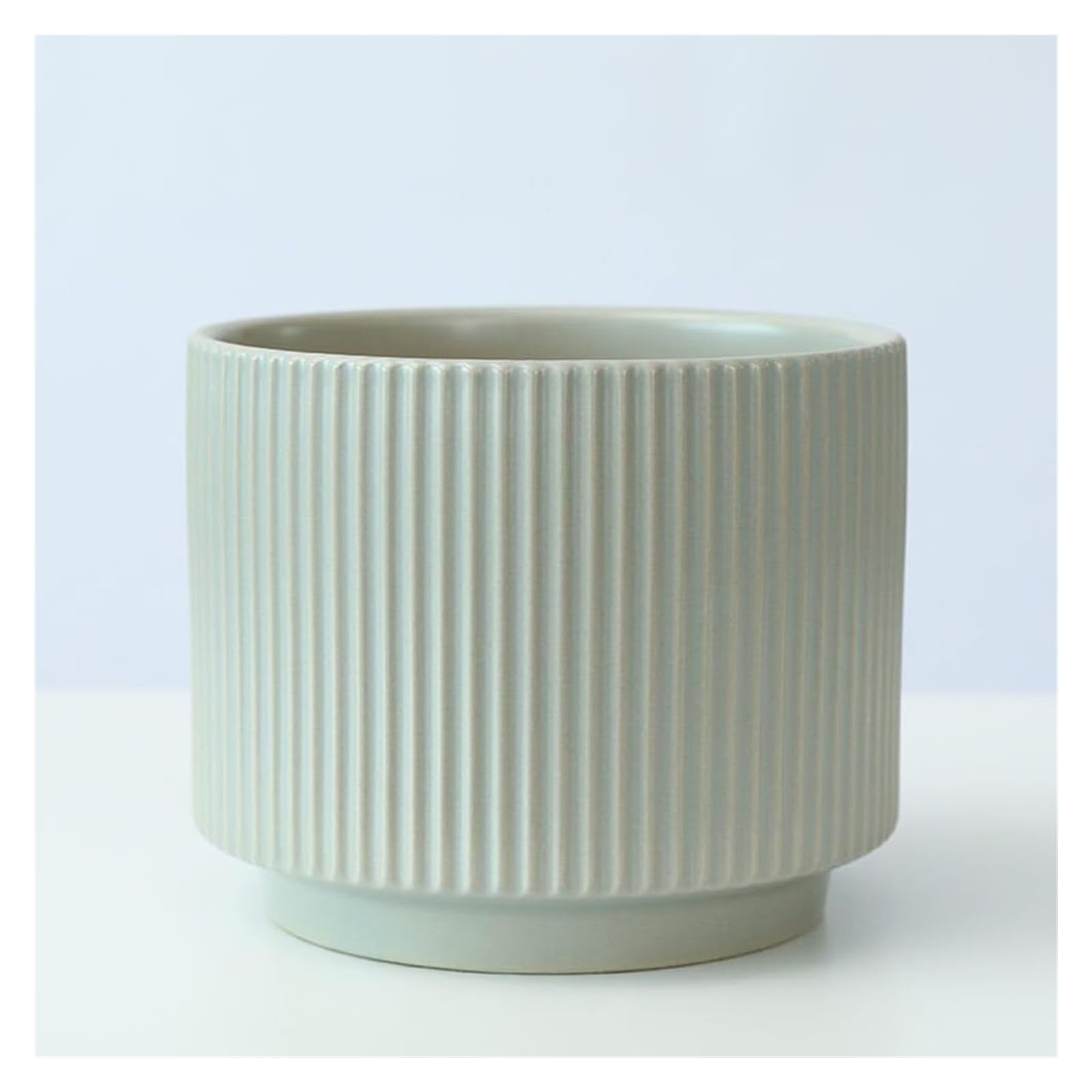Doniczka gliniana do roślin ceramiczna doniczka 10,5 cm pionowe doniczki w paski na biurko kwiat z otworami drenażowymi cylinder na sukulenty kwiaty i kaktus (szary, 13 x 12 cm)