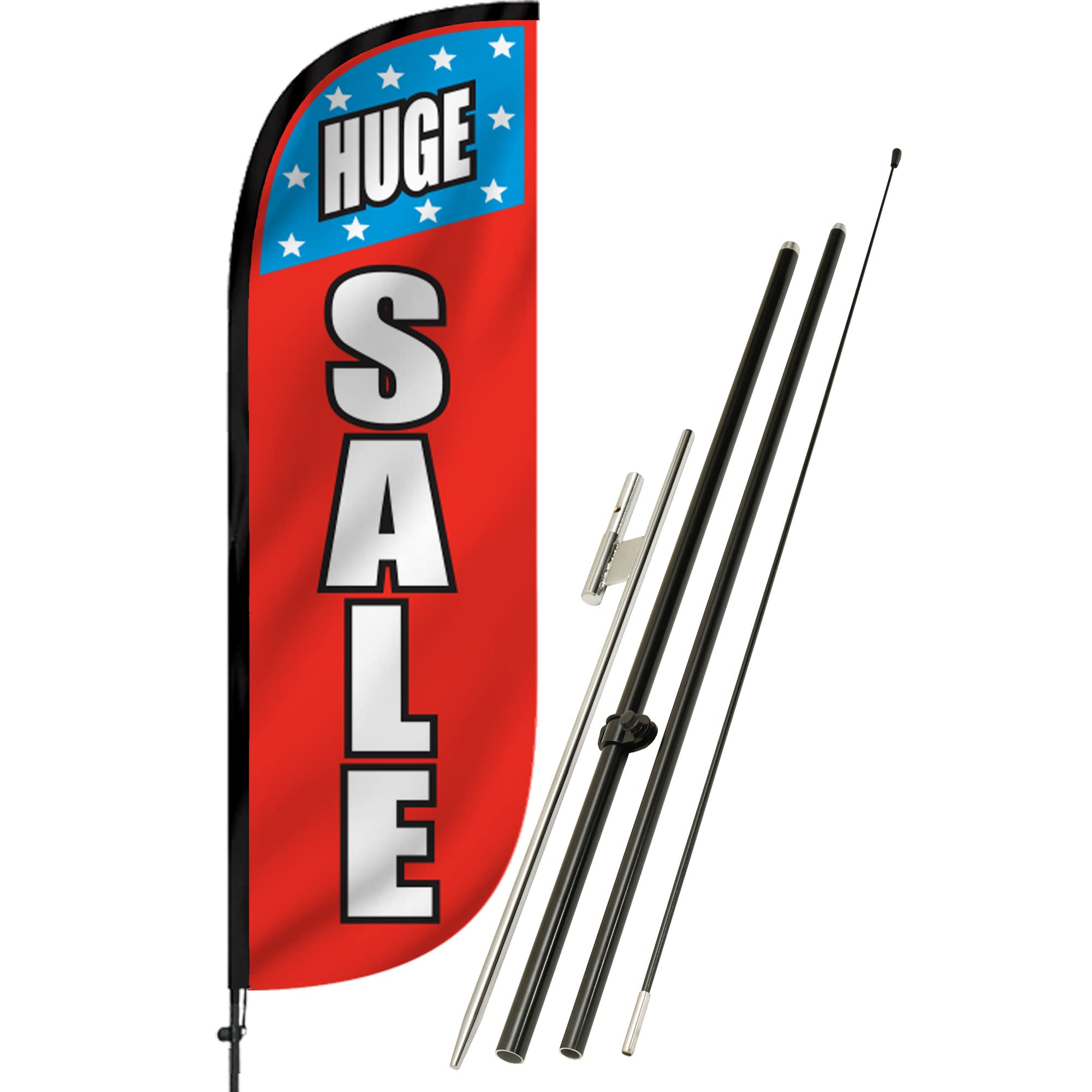 LookOurWay Feather Flag Sale Themed Complete Set with Poles and Ground Spike, 5-Feet