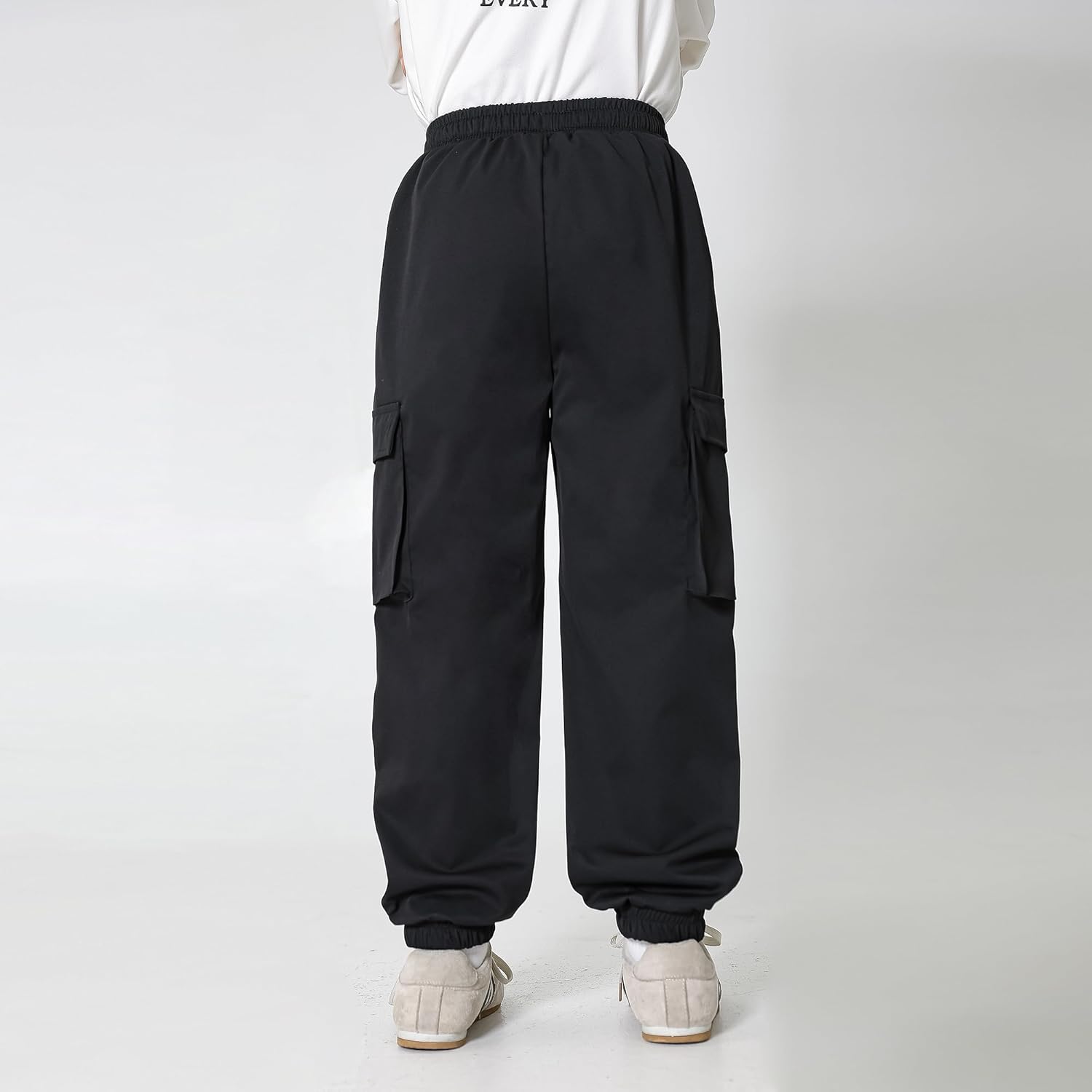 2 Pack Boys Cargo Joggers Pants Elastic Waist Casual Jogging Trousers Bottom for Kids 7-13 Years - Image 4