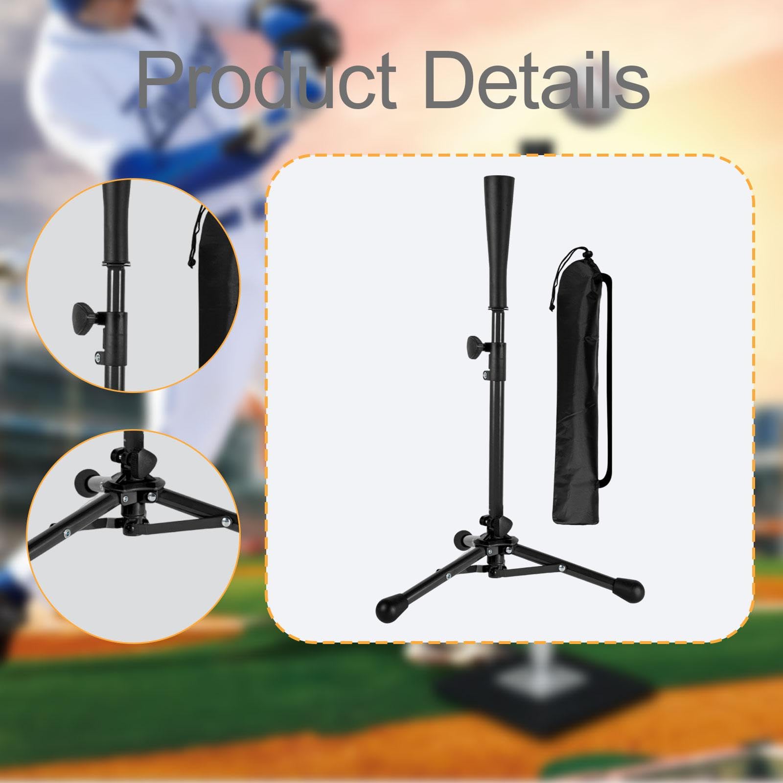 Oshhni tee de bateo de béisbol, Equipo de Entrenamiento, Ajustable, Plegable, Mejora la precisión de bateo, tee de bateo de sóftbol para Mujeres y Hombres