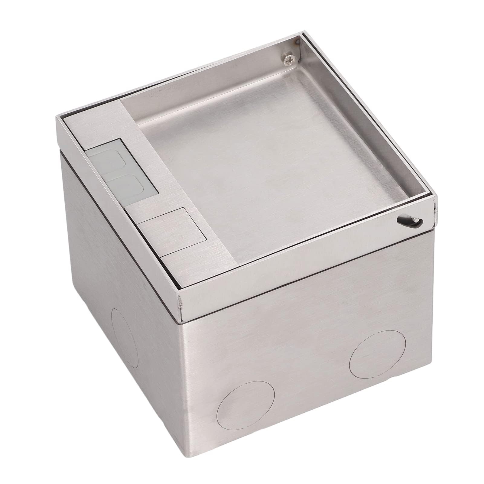 Prise Encastrée au Sol avec Prise Électrique Plate en Acier Inoxydable 2 Prises AC250V - Prise de Courant Étanche pour Bureau Hôtel École