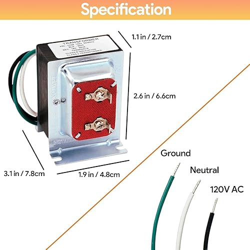 Miniatura 5 de Transformador de timbre para timbre de video con anillo, fuente de alimentación de 16 V y 30 VA, compatible con timbres de video Ring, Nest Hello,
