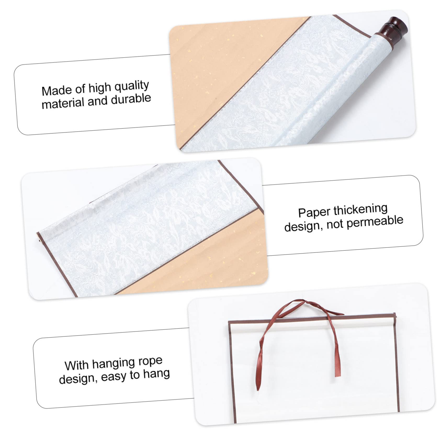 SHINEOFI 3 Piezas De Papel De Arroz Rollo De Lienzo Rollos De Papel En Papel De Pergamino Chino Pergamino De Pared Artístico Pancarta Blanca Papeles Rodantes Pergamino De