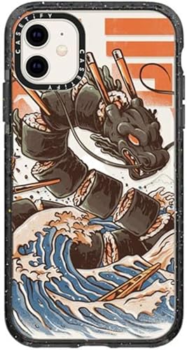 Vista 237 de CASETiFY Funda Impact para iPhone 11 - Moon Camping - Negro transparente