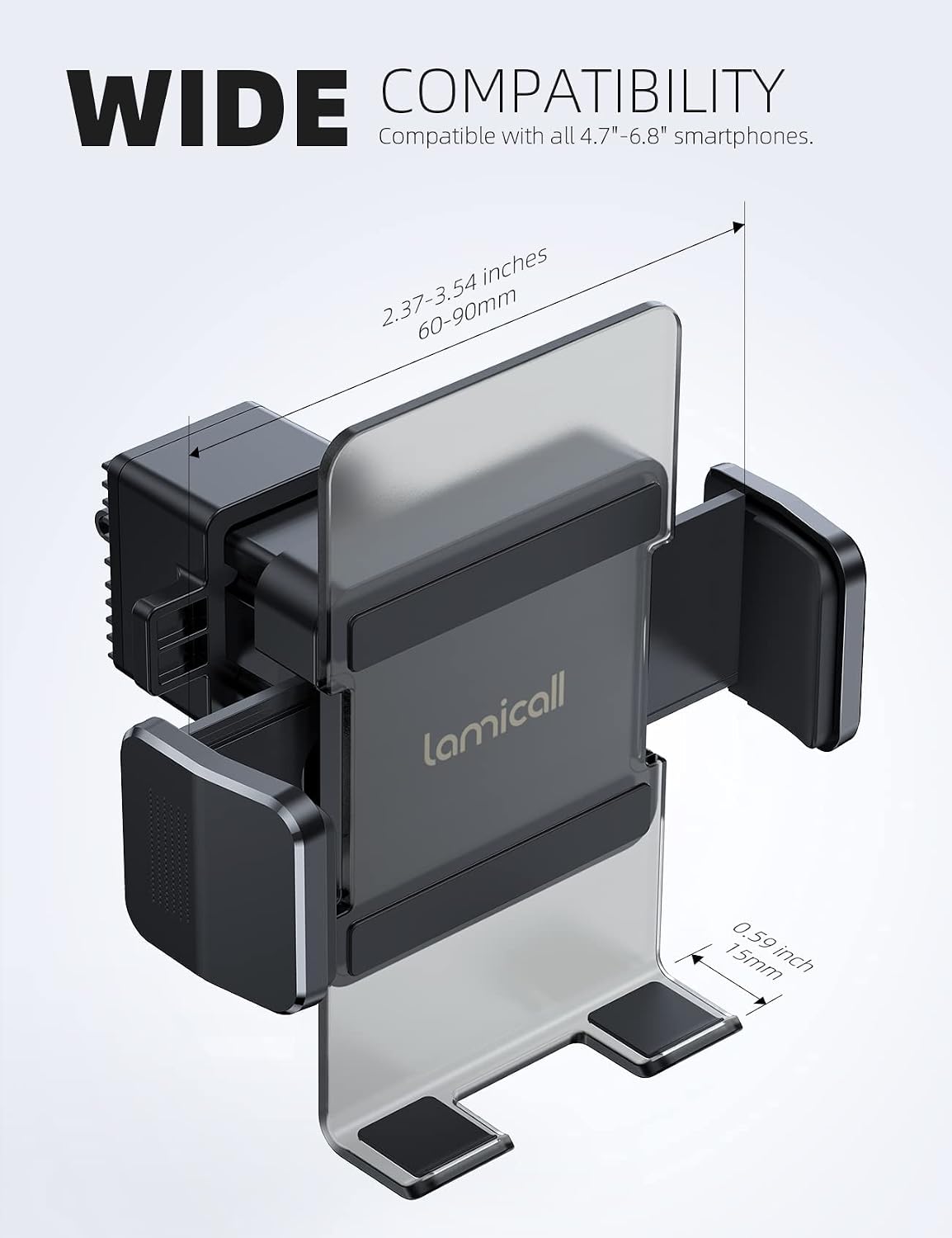 Lamicall Car Vent Phone Mount Holder Universal Air Vent Cell Phone Cradle Stand - CV01+C2