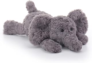 Apricot Lamb Lying Elephant Plush Toys for Children, Soft Cute Cuddly Toy for Baby Girls and Boys, Fluffy Lying Elephant Grey, 33 cm
