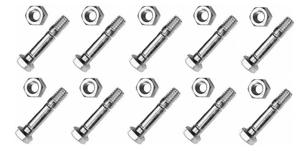 The ROP Shop (10) Shear PINS & Bolts for Craftsman 88289 Stens 780-043 Rotary 8627 Snowblower