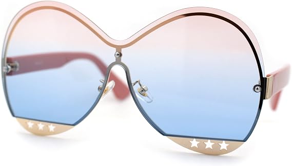 SA106 Super Oversized Dragonfly Shield Round Butterfly Sunglasses