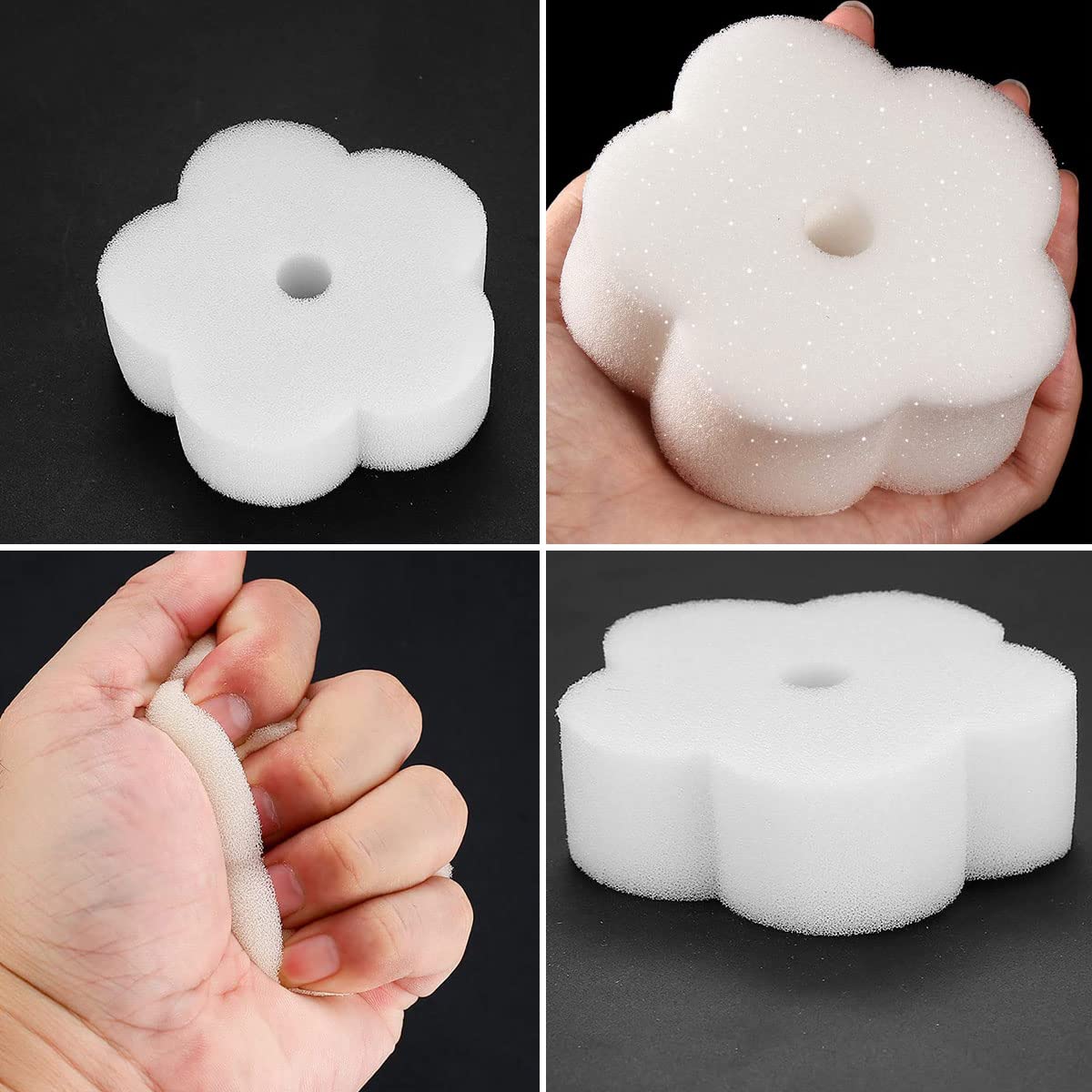 Éponge Absorbant l'Huile pour Piscine 12 Pièces en Forme de Fleur