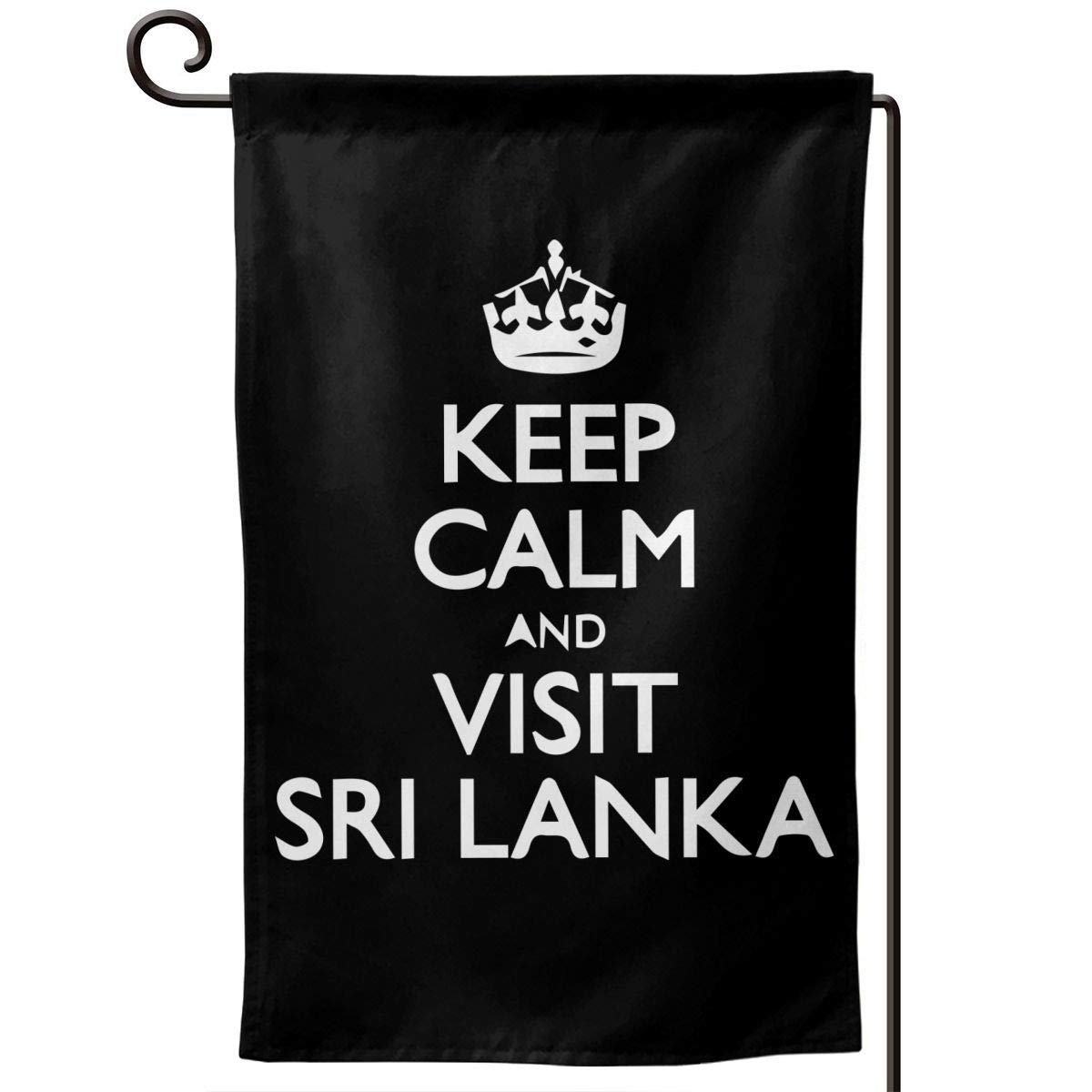 Jeewly Outdoor Flags Keep Calm and Visit Sri Lanka Garden Flags Durable Outdoor House Banners for Patio Lawn Home Outdoor Decor 12.5x18In