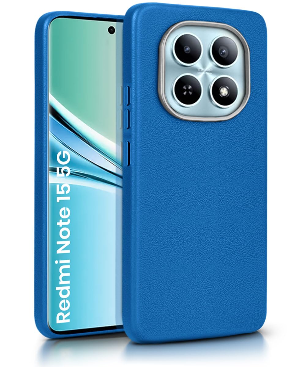 WOW IMAGINE Back Cover for Mi Redmi Note 15 5G 2025 | Poco M8 5G | Ultra Slim Flexible Non-Slip Grip | Inner Fabric | Metal Camera Ring & Lightweight Soft Silicone Mobile Case – Blue