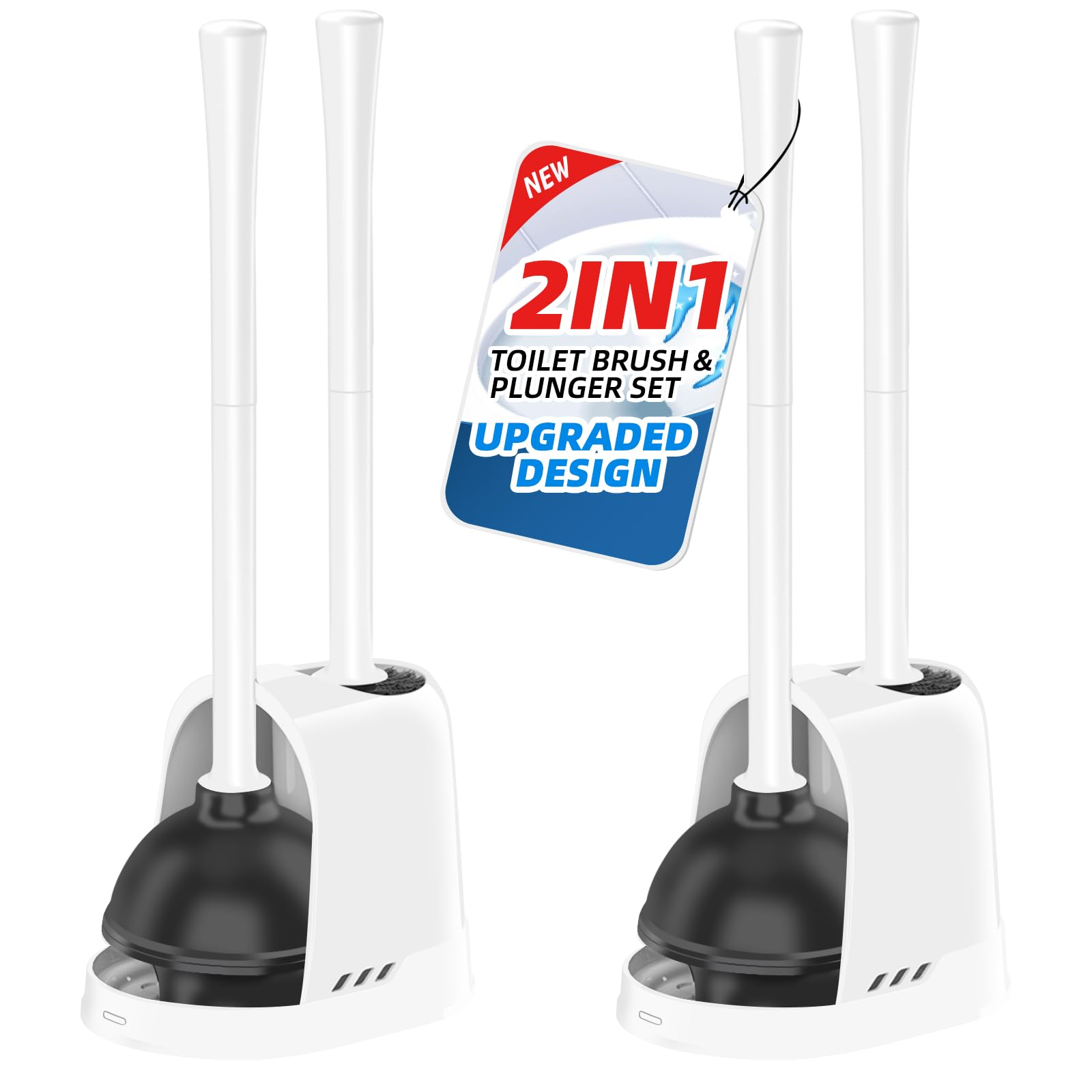 Buy Toilet Plunger and Brush Set, Heavy Duty Toilet Brush Plunger Combo for Bathroom Cleaning ...
