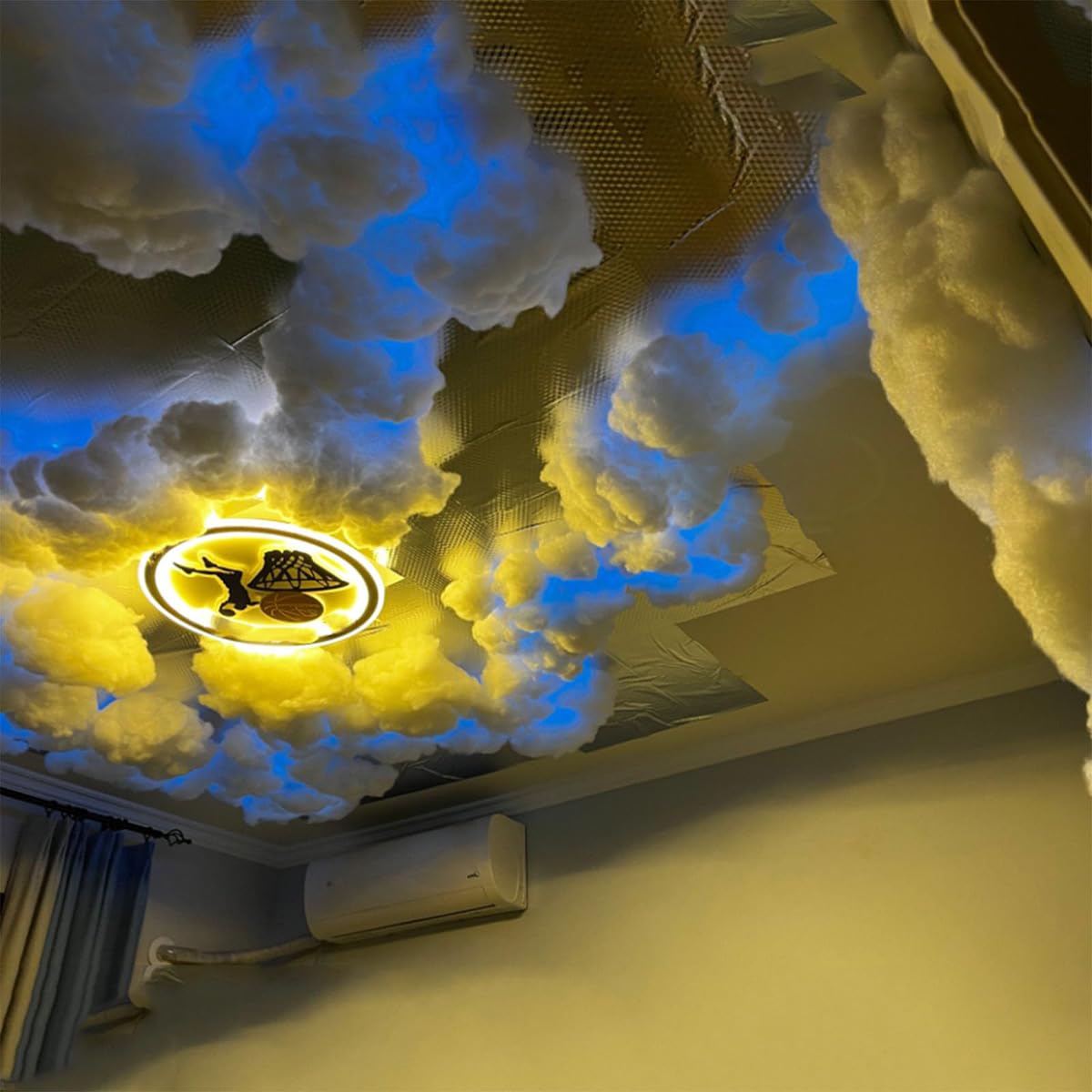 RGB Thunder Cloud Lamp, Very Cool DIY Creative Cloud Lights, 3D Thundercloud LED Light, 3D Thundercloud LED Light, DIY Creative Cloud Lights, for Home Bar Indoor Party Holiday 15m/49ft(9-11m²)