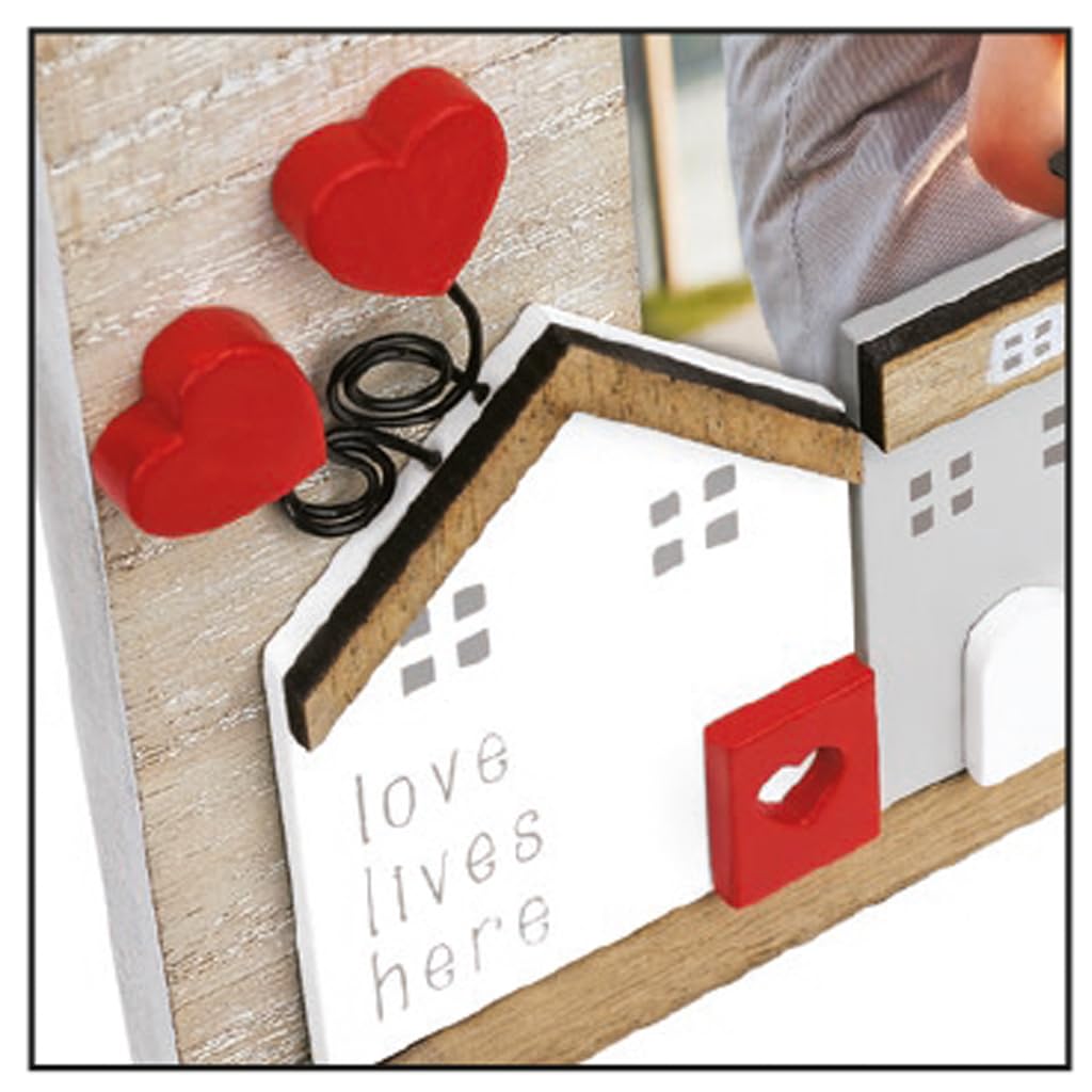 OKCELL Red Love Heart Houten fotolijsten kunnen 4x6 inch 10x15 cm foto's weergeven. Met haken en