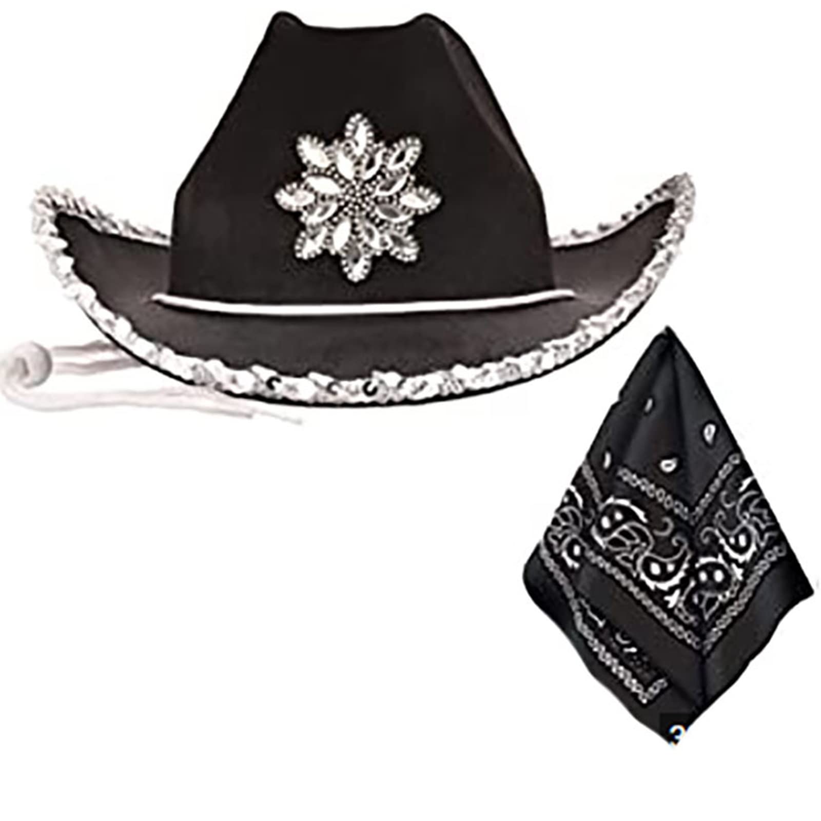 Set 18 Cappelli Da Cowboy In Paglia E Bandane – Compleanno, Feste A Tema Rodeo, Festival, Beige