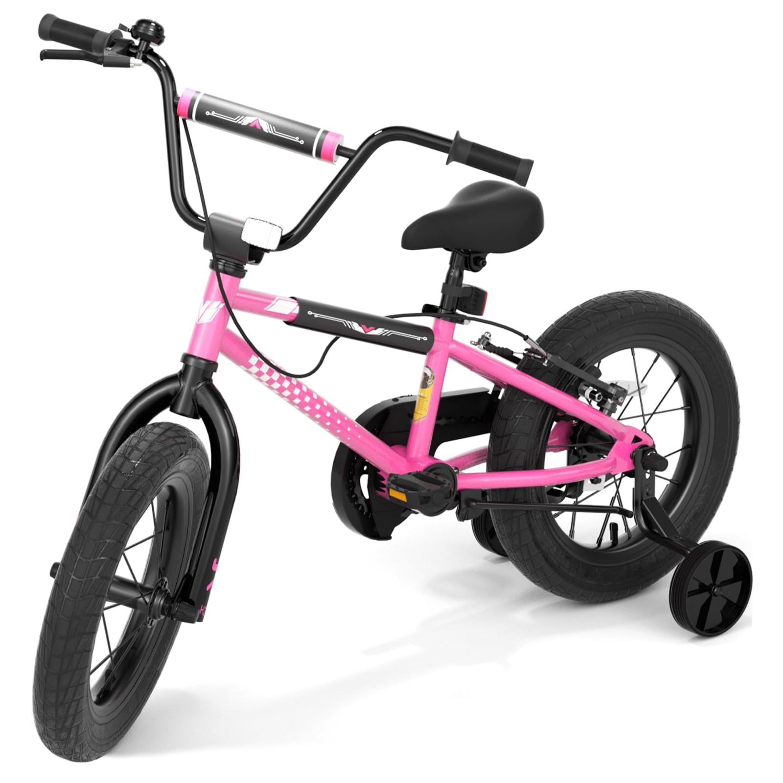 KORIMEFA Kids Bike for Boys Girls with Traning Wheel, 12 14 16 inch BMX Bicycle for 2-7 Ages Children Bike, Durable Design, Rider Height 33-49 Inch