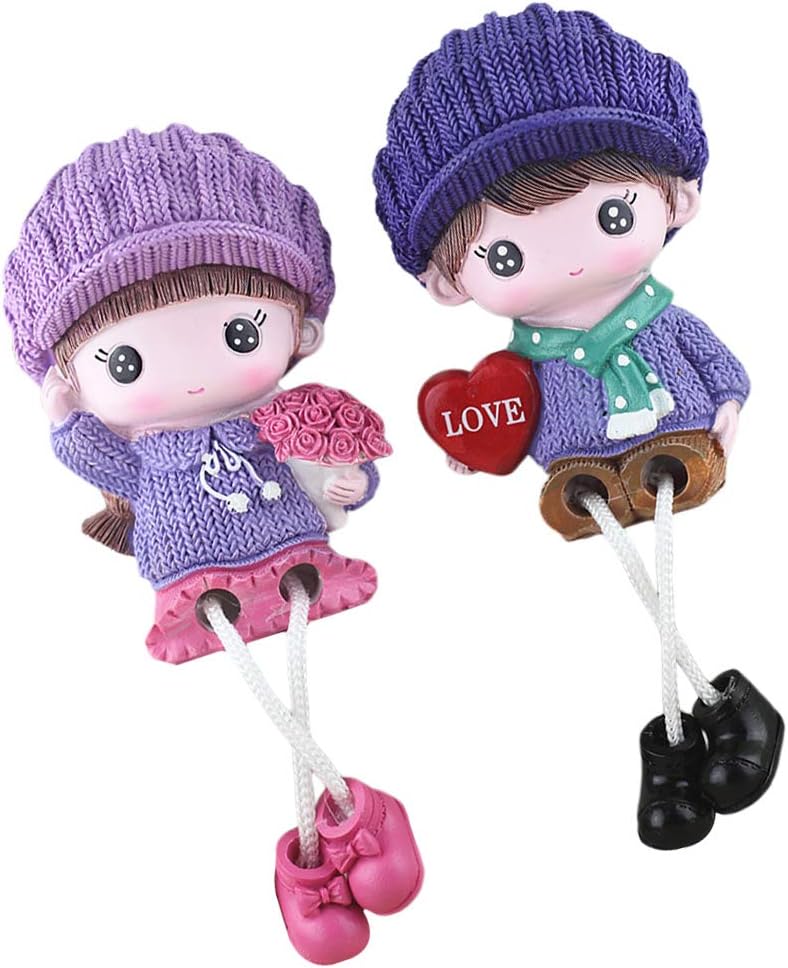 ABOOFAN 2 Pcs Hanging Feet Couple Doll Couple Garden Sculpture Decor Desk Topper Valentines Day Statue Boys Suit Miniature Figurines Doll Resin The Lover Lovers