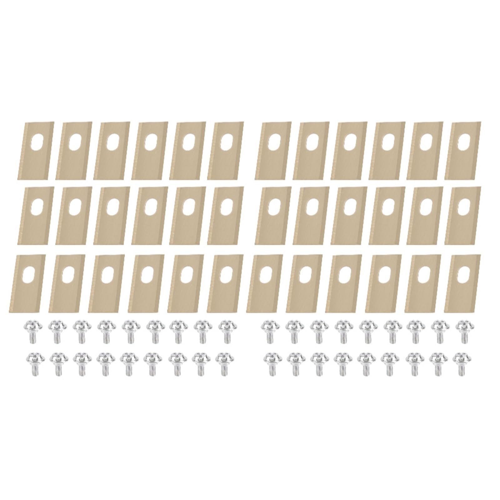 Lame for tosaerba in acciaio inossidabile con viti | Set lame in acciaio inox da 30 pezzi con viti for disco da taglio tosaerba(36PCS Gold)
