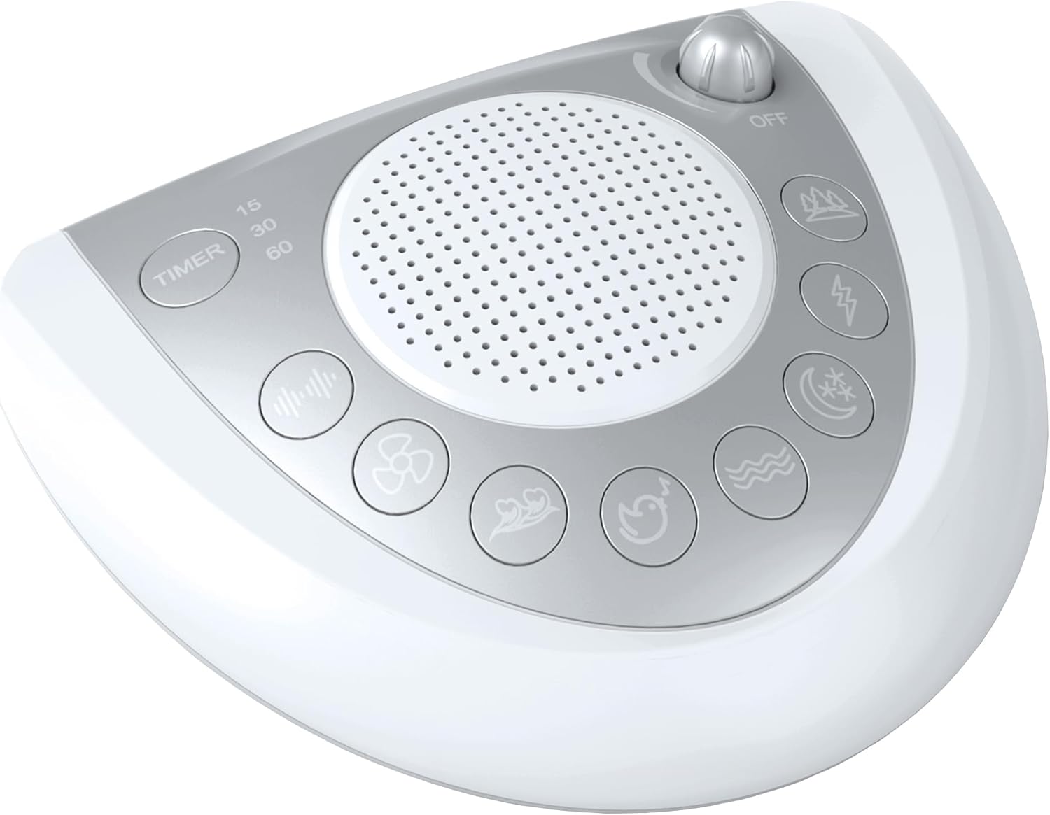 White Noise Machine, Portable Sleep Sound Machine with 24 Soothing Sounds, Timer & Memory Function, Headphone Jack, USB Charging, Powered by AC or Battery for Baby, Kids, Adults, Travel