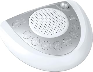 White Noise Machine, Portable Sleep Sound Machine with 24 Soothing Sounds, Timer & Memory Function, Headphone Jack, USB Charging, Powered by AC or Battery for Baby, Kids, Adults, Travel